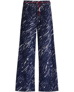 Marni Abstract-Pattern Print Wide-Leg Jeans - Blue