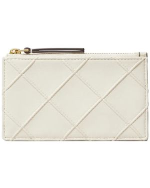 Tory Burch Fleming Zip Card Case - Natural