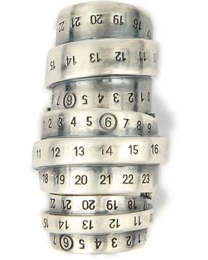 MM6 by Maison Martin Margiela Signautre Numbers Motif Ring - White
