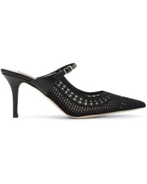 Arteana Trieste Crochet-Knit Pointed-Toe Mules - Black