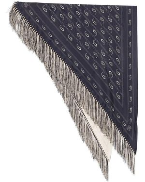 Tory Burch Silk Triangle Scarf - Grey