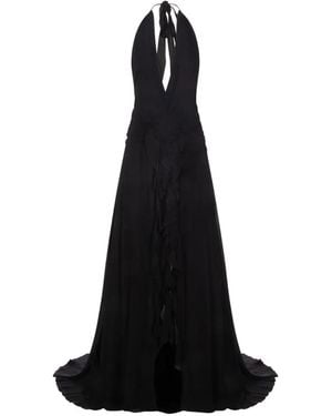 Blumarine Ruffled Maxi Dress - Black