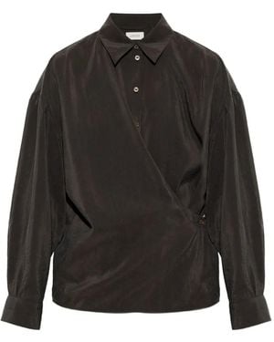 Lemaire Wrap-Style Long-Sleeve Shirt - Black
