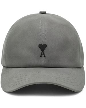 Ami Paris Logo-Embroidery Baseball Cap - Gray