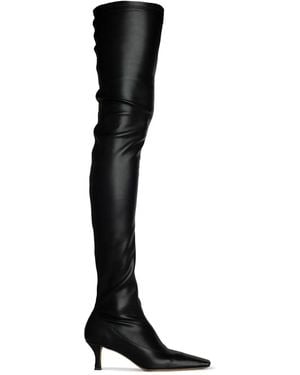 Proenza Schouler Trap Over-The-Knee Leather Boots - Black