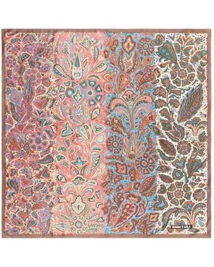 Bimba Y Lola Coral Paisley-Stripes Scarf - Pink