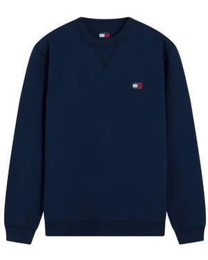 Tommy Hilfiger Jersey Con Cuello Redondo Y Parche Del Logo - Azul