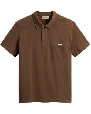 Woolrich Polo À Patch Logo Poitrine - Brown