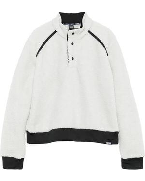 Colmar Tibet Fleece-Texture Performance Sweatshirt - White