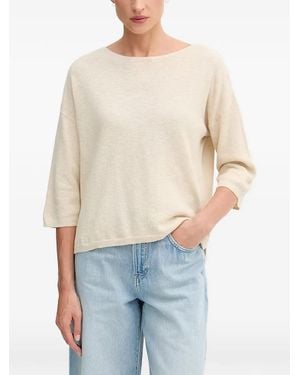 Benetton Boat-Neck Half-Sleeve Sweater - Blue