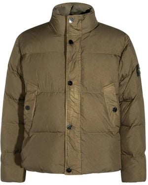 Stone Island Quilted Padded Coat - Green