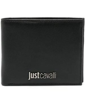Just Cavalli Logo-Lettering Bi-Fold Wallet - Black