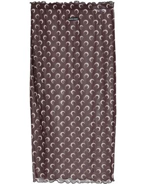 Marine Serre Crescent Moon Midi Skirt - Brown