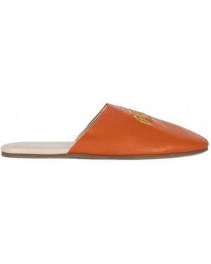 Gcds Mules Con Logo Bordado - Naranja