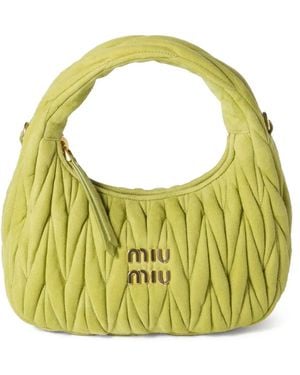 Miu Miu Borsa Tote Wander Matelassé - Verde