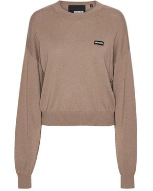 ROTATE BIRGER CHRISTENSEN Crew-Neck Merino-Cashmere Jumper - Natural