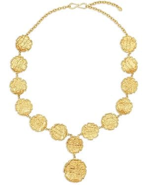 Sylvia Toledano Swan Hammered-Circle Pendant Necklace - Metallic