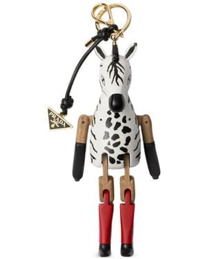 Prada Schlüsselanhänger Mit Zebra - Weiß