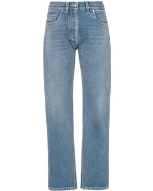 Prada Low-Rise Organic-Denim Jeans - Blue