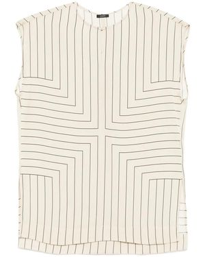 JOSEPH Geometric-Striped Top - Natural