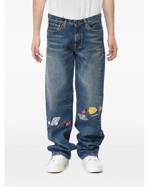 Off-White c/o Virgil Abloh Pascal Twist Embroidered Jeans - Blue