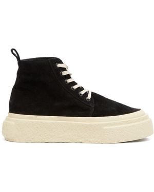 MM6 by Maison Martin Margiela Suede High-Top Trainers - Black