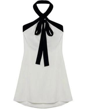 Jonathan Simkhai Jolie Mini-Jurk Met Fluwelen Strik - Wit