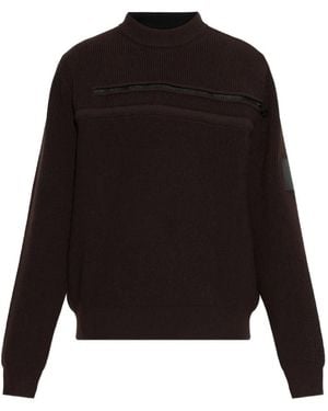 Loewe Zip-Detail Ribbed-Knit Jumper - Black