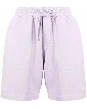 Nanushka Drawstring Organic-Cotton Shorts - Purple