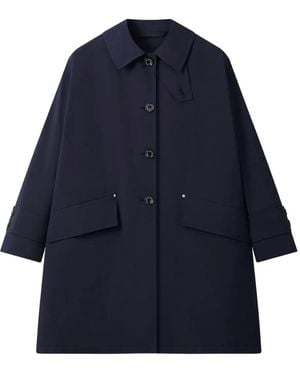 Mackintosh Humbie Buttoned-Up Coat - Blue