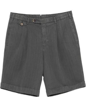PT Torino Short À Plis Et À Revers - Grey