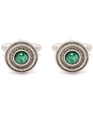 Roberto Cavalli Gemstone Rope-Detail Cufflinks - Metallic