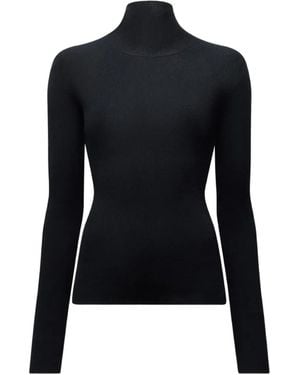 Another Tomorrow Rib-Knit Sweater - Black