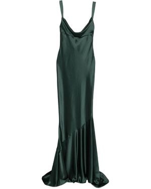 retroféte Vinicia Cowl-Neck Ruffled Maxi Dress - Green