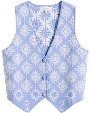 Chinti & Parker X Laura Whitmore Sunflower Waistcoat - Blue