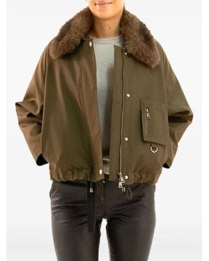VALENTINI 1972 Faux-Fur Collar Drawstring Jacket - Brown