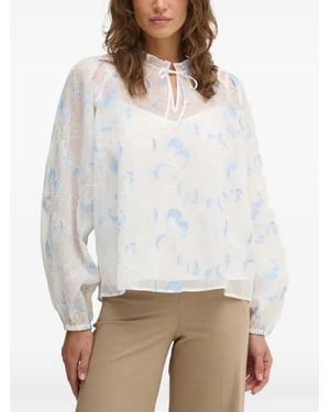 Mos Mosh Floral Ruffled Blouse - White