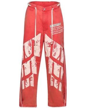 RRR123 Printed Trousers - Red