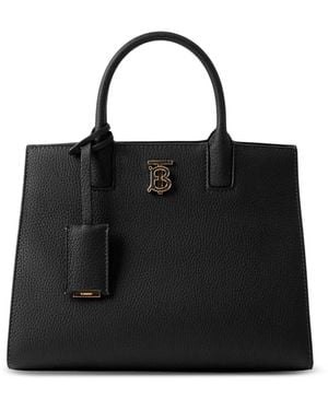 Burberry Frances ロゴプレート ハンドバッグ - ブラック