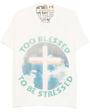 Secnd Slf Graphic-Print Distressed T-Shirt - White