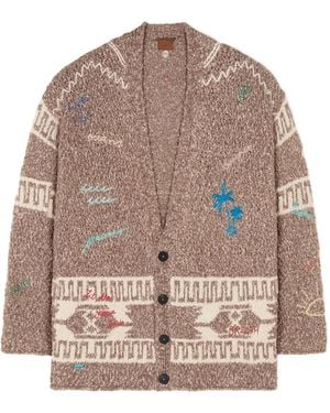 Alanui Cardigan Written By The Ocean - Marrone