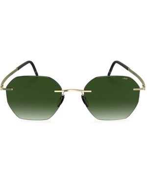 Silhouette Lunettes De Soleil À Monture Géométrique - Green