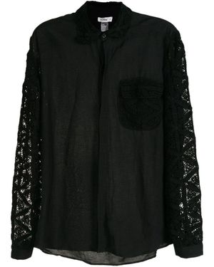 Amir Slama Crochet-Detail Long-Sleeved Shirt - Black