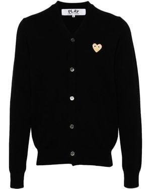 COMME DES GARÇONS PLAY Heart-Patch Wool Cardigan - Black