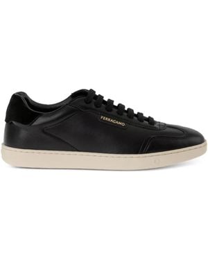 Ferragamo Low-Top Leather Trainers - Black