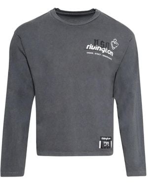 RIVINGTON roi Rebis Membership Uso Graphic-Print Long-Sleeved T-Shirt - Grey