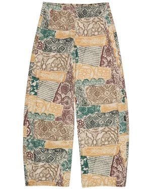 Bimba Y Lola Barrel Graphic-Print Trousers - White