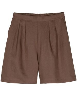 Asceno Carros High-Waist Bermuda Shorts - Brown