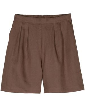 Asceno Carros High-Waist Bermuda Shorts - Brown