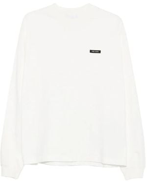 Prada Logo-Patch Long-Sleeve T-Shirt - White